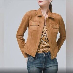 White House Black Market Faux Suede Cropped Jacket, Size M – NWOT